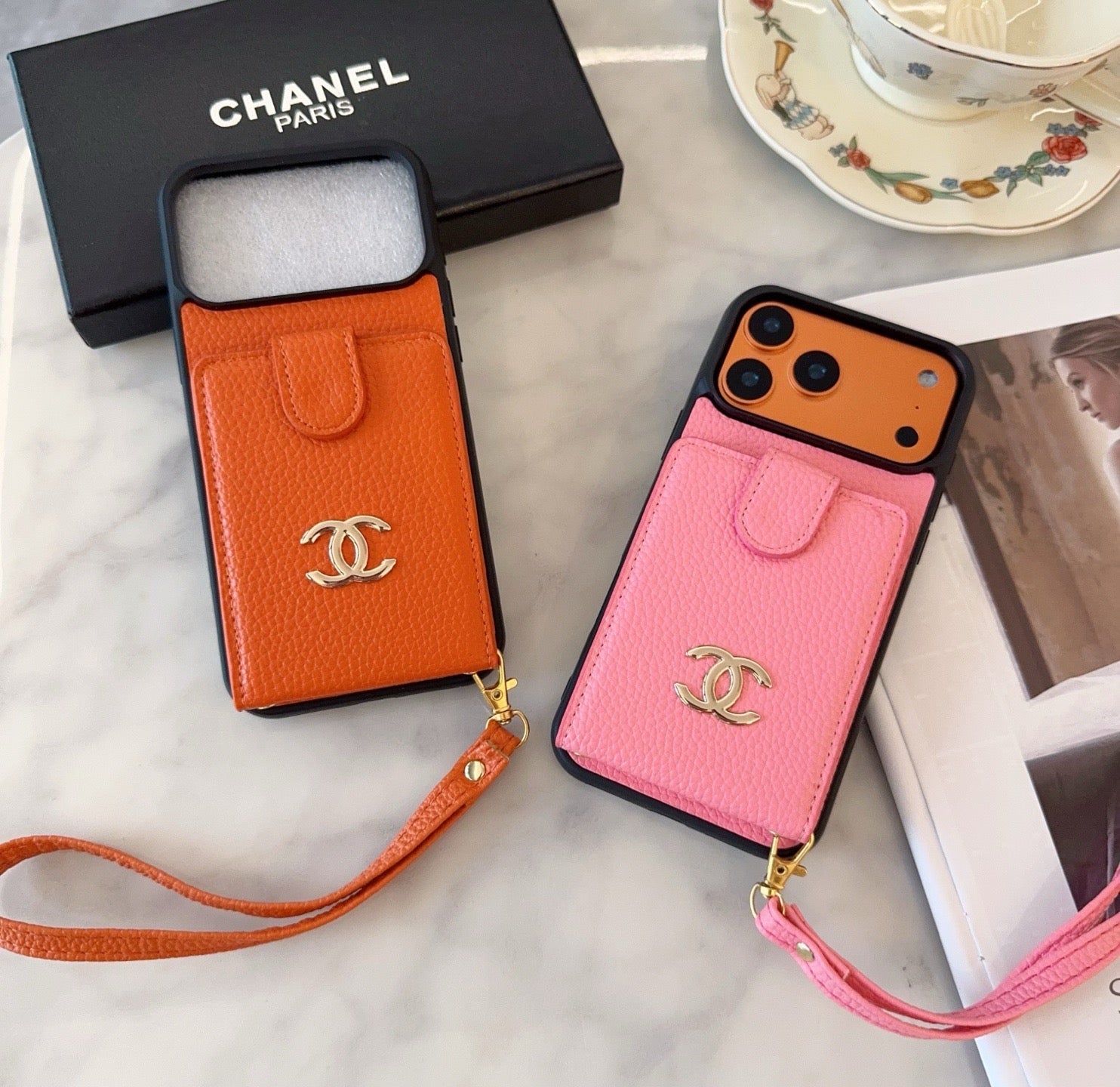 Chanel Style Leather Flip Card Holder Crossbody Phone Case – ZevCase