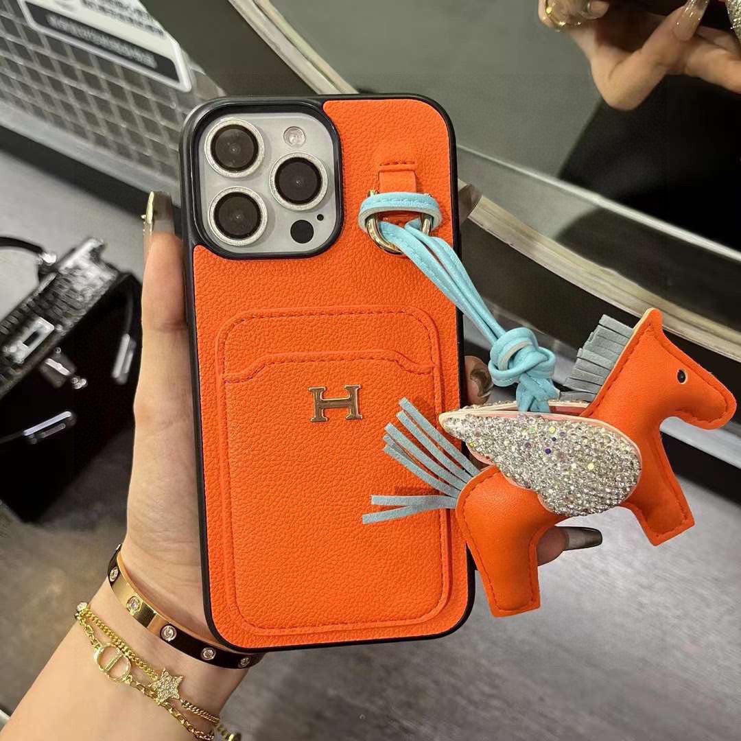 Hermès Style Premium Leather Card Holder Phone Case – ZevCase