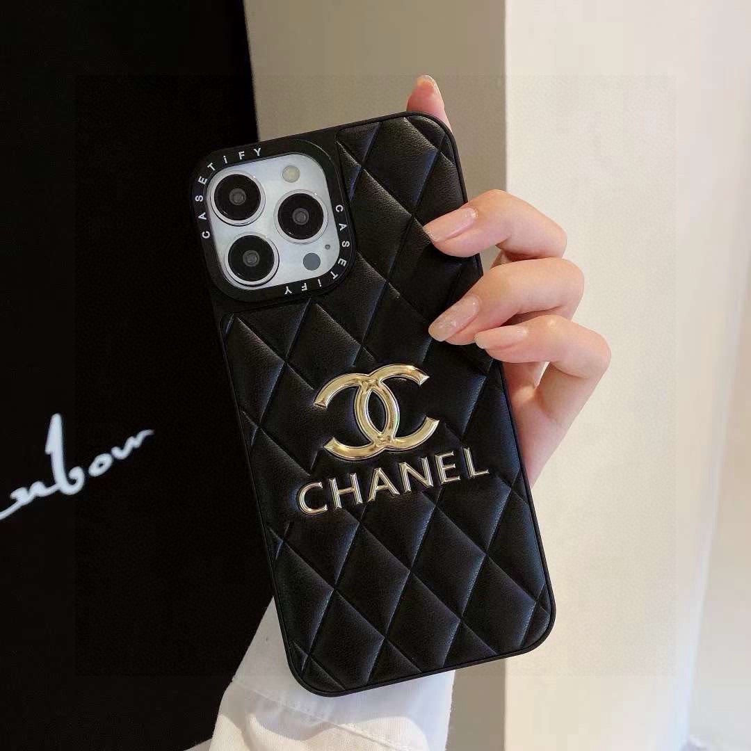 Chanel Quilted Leather Phone Case with Metal CC Logo – ZevCase