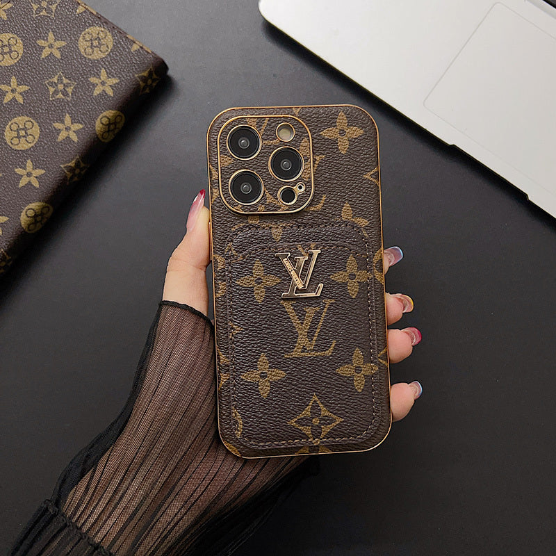 Classic Monogram iPhone Case With Card Holder -Big printing