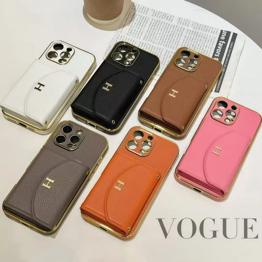 H iPhone leather Case with cardholder