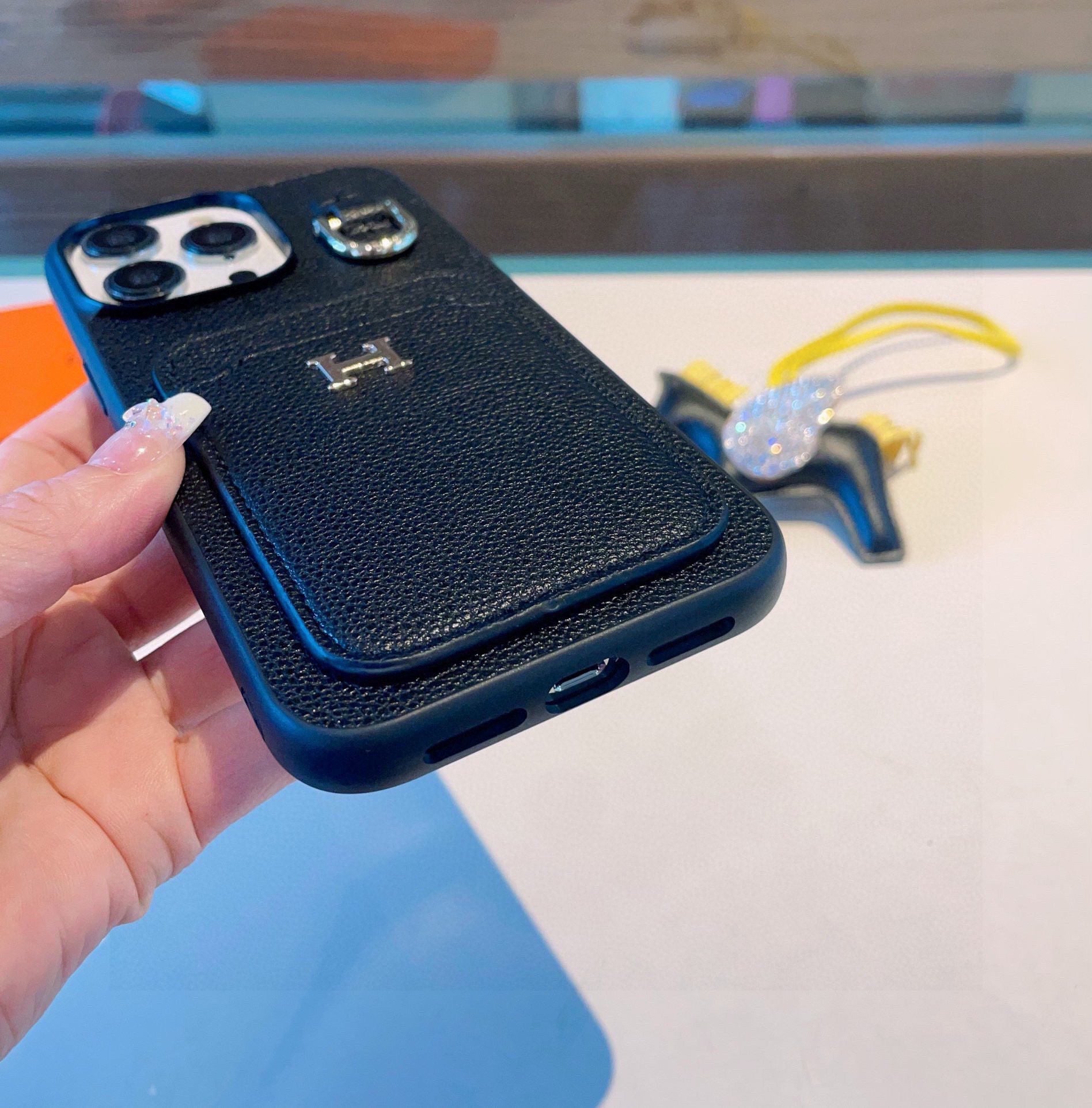 Hermès Style Premium Leather Card Holder Phone Case – ZevCase