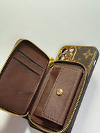 Brown iPhone case 2004 | Accordion card holder (subject to the video)