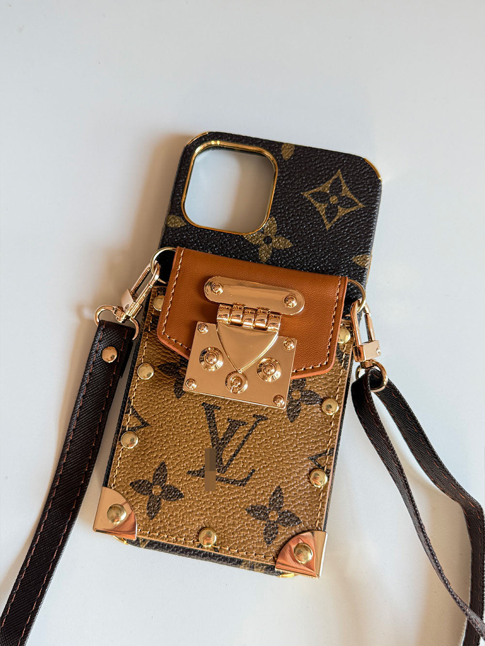 Brown iPhone case 2003| Accordion card holder (subject to the video)