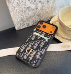 Dior Card Holder Fabric Full-Cover Phone Case