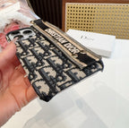 Dior Embroidered Fabric Card Holder Phone Case