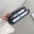 Luxury Black Monogram CD Leather iPhone Case