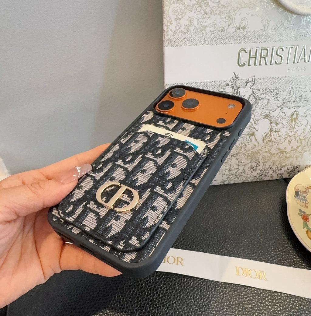 Dior Card Holder Fabric Full-Cover Phone Case