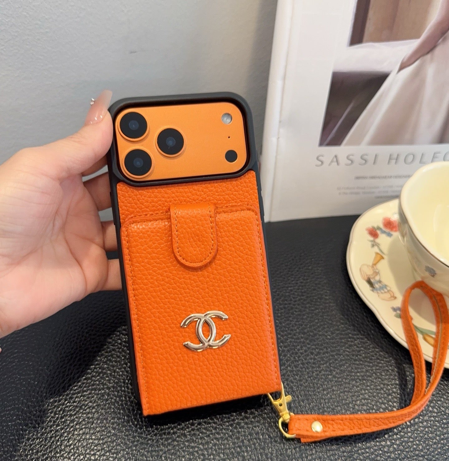 Chanel Style Leather Flip Card Holder Crossbody Phone Case – ZevCase