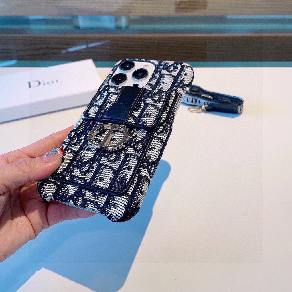 Dior Montaigne - Embroidered Strap Card Phone Case