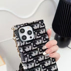 Dior Oblique Jacquard Phone Case Bag with Crossbody Strap & Chain Handle