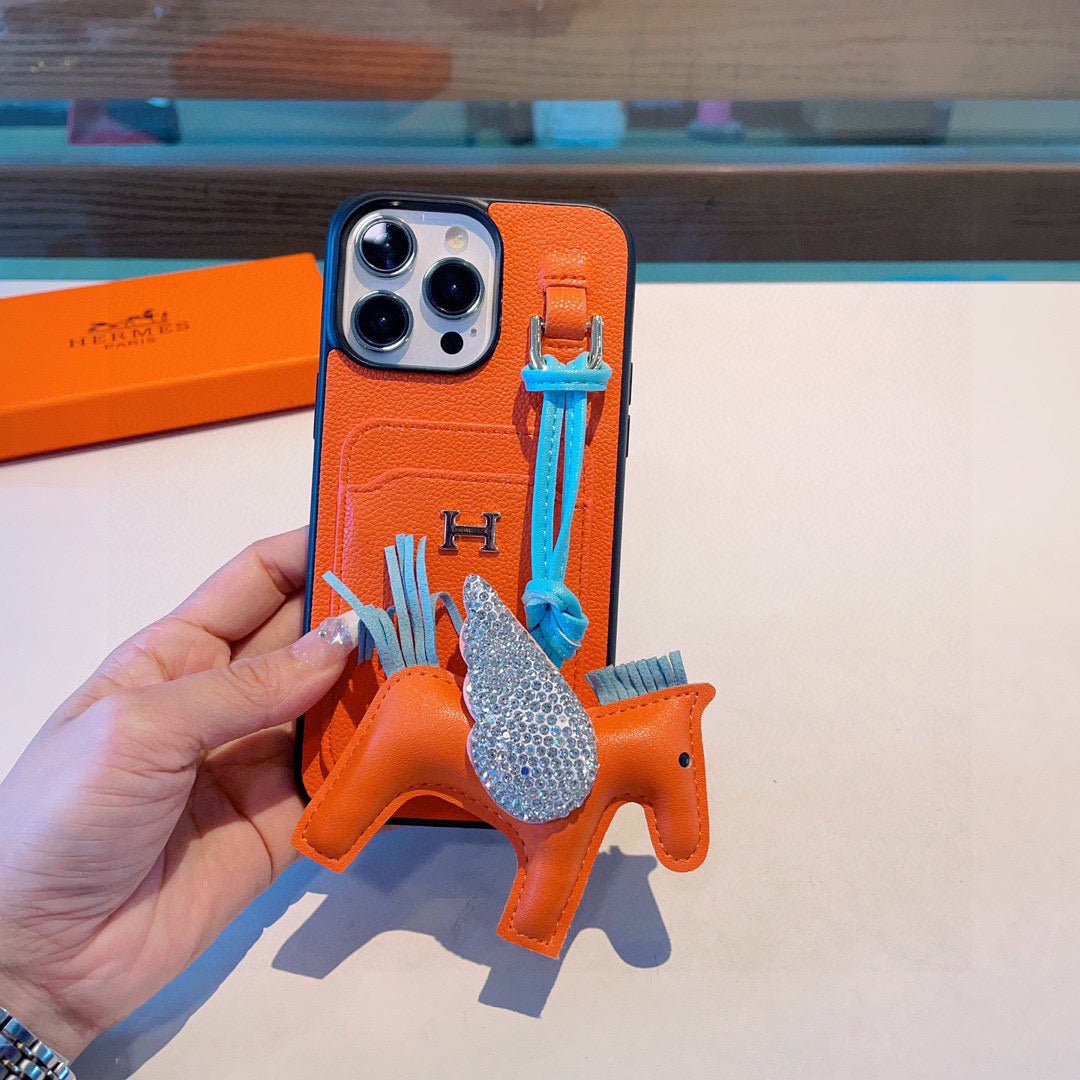 エルメス ケース Hermès Style Premium Leather Card Holder Phone Case – ZevCase