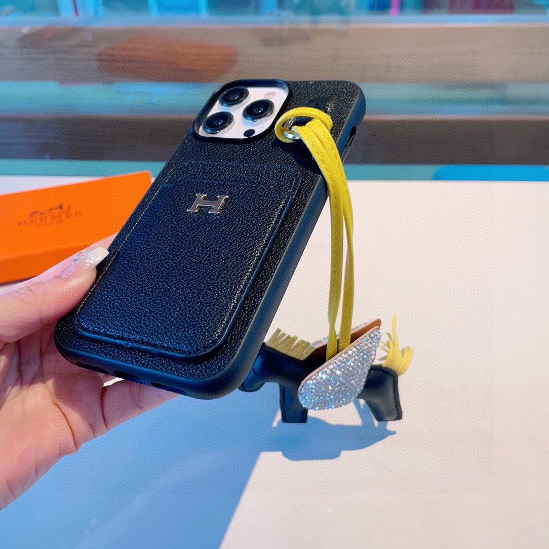 Hermès Style Premium Leather Card Holder Phone Case – ZevCase