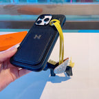 Hermès Style Premium Leather Card Holder Phone Case