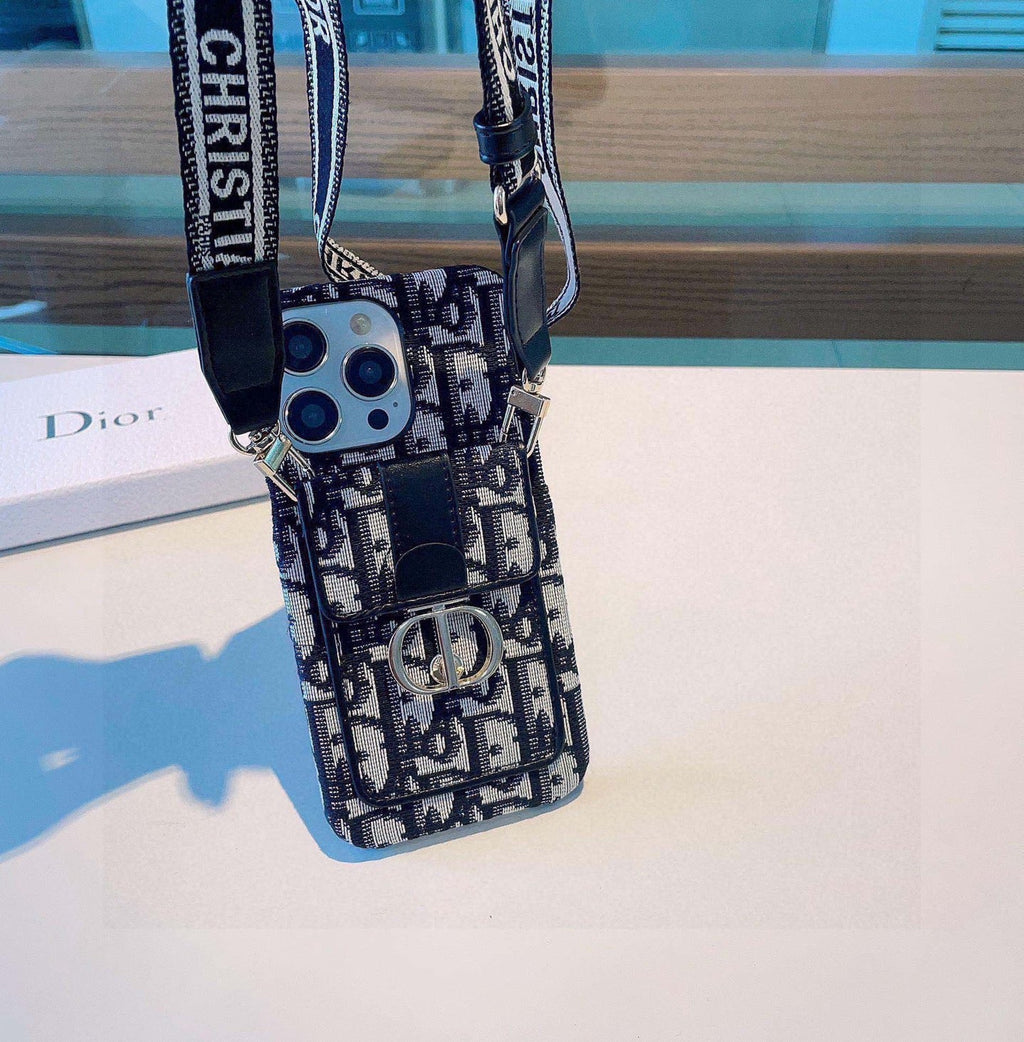 Dior Montaigne - Embroidered Strap Card Phone Case
