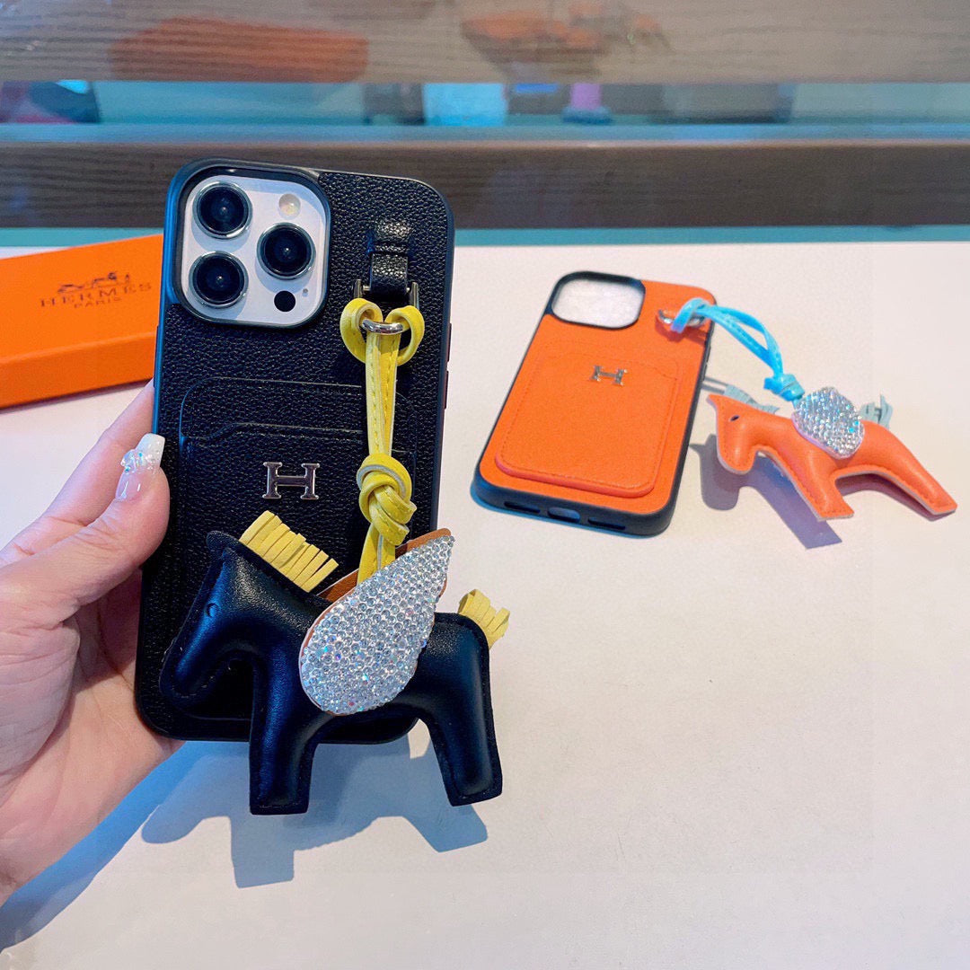 Hermès Style Premium Leather Card Holder Phone Case – ZevCase