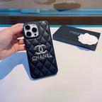 Chanel Quilted Leather Phone Case with Metal CC Logo