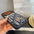Dior Card Holder Fabric Full-Cover Phone Case