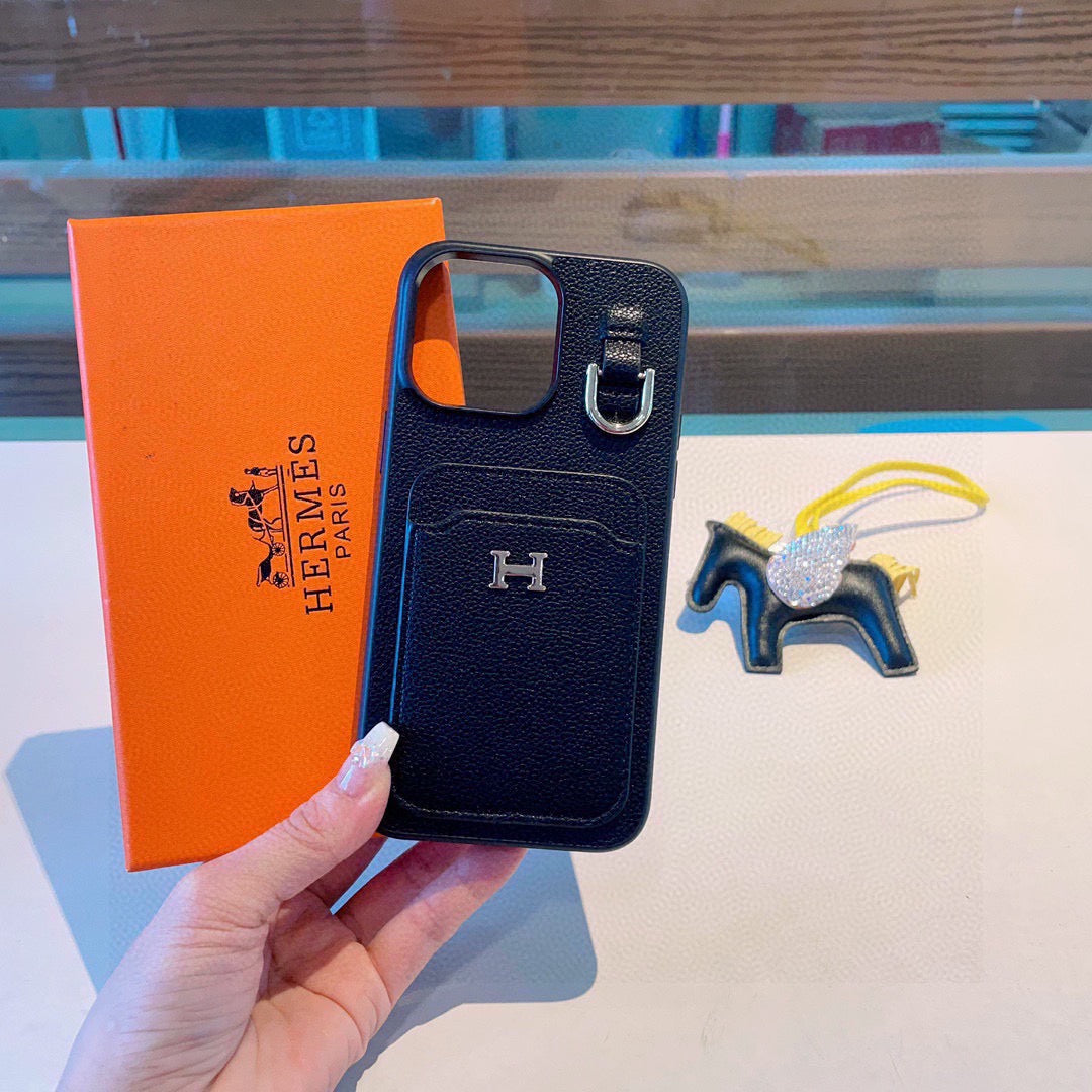 Hermès Style Premium Leather Card Holder Phone Case – ZevCase