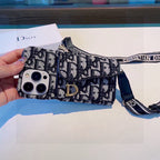 Dior Montaigne Card Holder Phone Case Embroidered Strap
