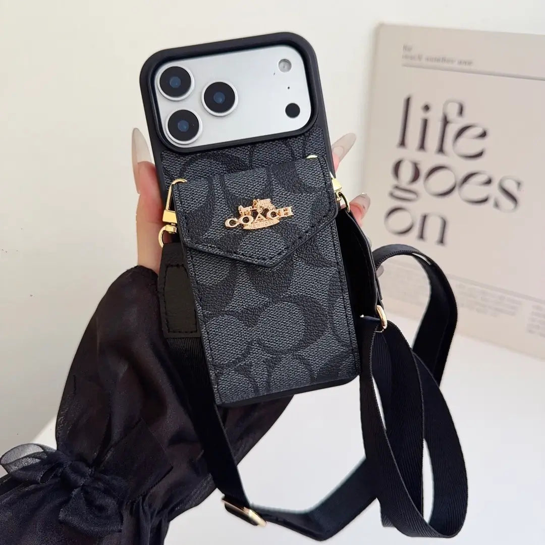 Coach Leather Crossbody Phone Case