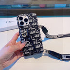 Dior Montaigne Card Holder Phone Case Embroidered Strap