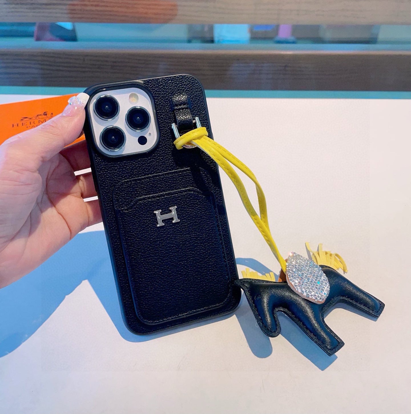 Hermès Style Premium Leather Card Holder Phone Case – ZevCase