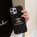 Chanel Quilted Leather Phone Case with Metal CC Logo