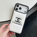 Chanel Classic Quilted Leather 3D Gold Logo Luxury Phone Case