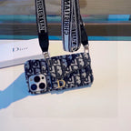 Dior Montaigne Card Holder Phone Case Embroidered Strap