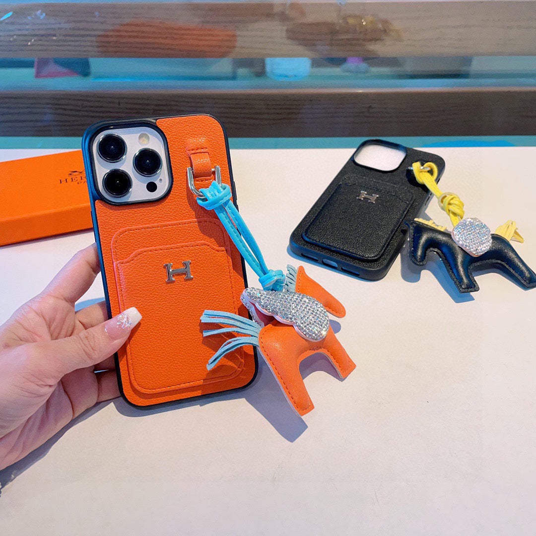 Hermès Style Premium Leather Card Holder Phone Case – ZevCase