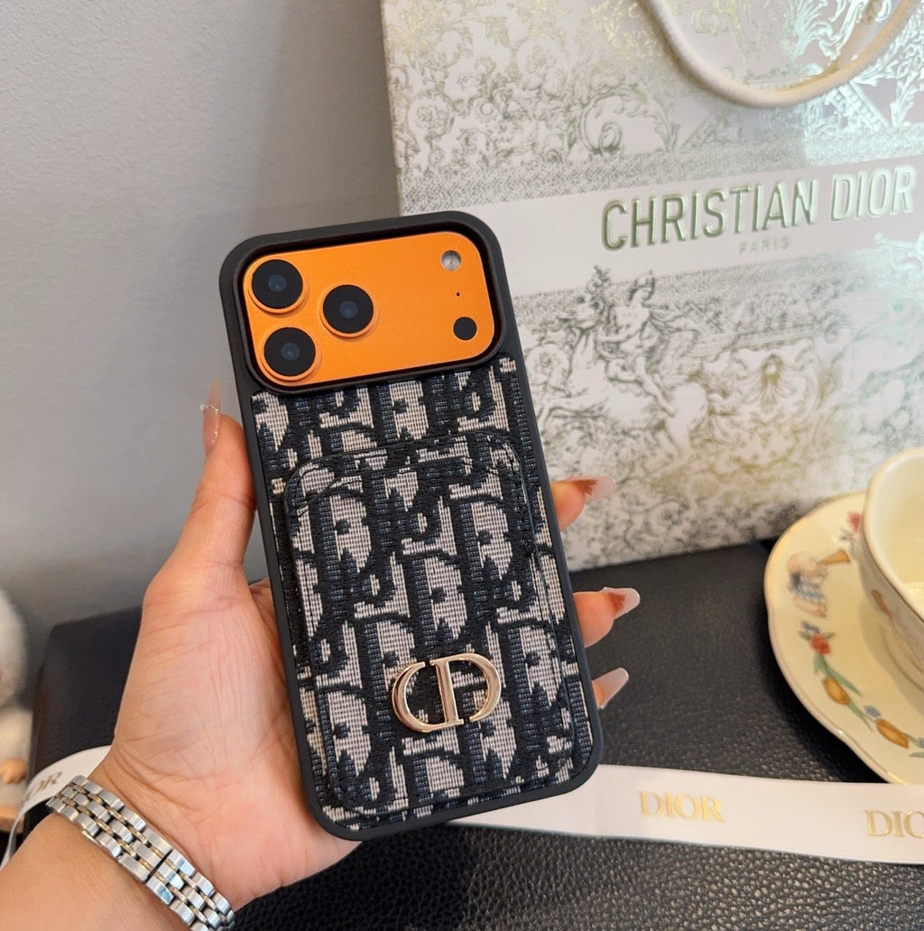Dior Card Holder Fabric Full-Cover Phone Case