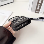 Dior Oblique Monogram Flip Wallet Phone Case With Brand Wrist Strap