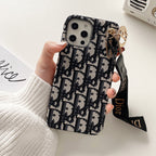 Luxury CD Black iPhone Case With Strap