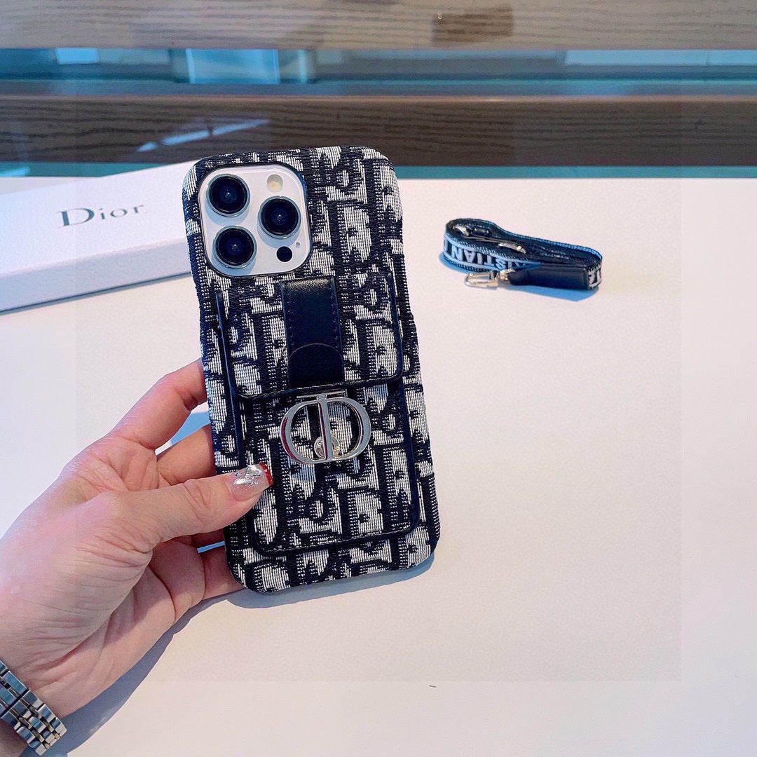 Dior Montaigne - Embroidered Strap Card Phone Case