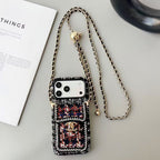 Chanel Style Tweed Quilted Card Holder Wallet Luxury Phone Case