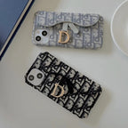 Classic Luxury CD Gray iPhone Case With Card Holder