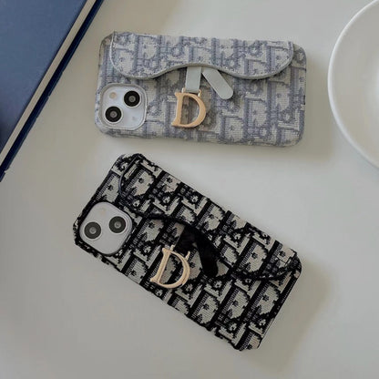 Classic Luxury CD Gray iPhone Case With Card Holder