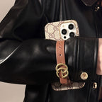 GG iPhone Case With Holder Brown